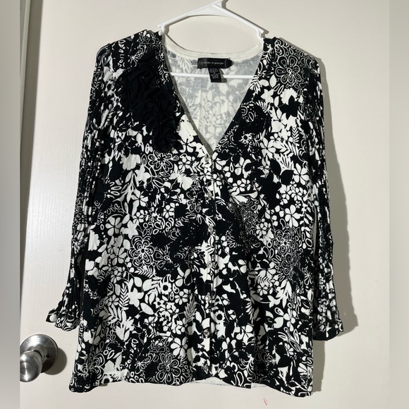 Cable and Guage black and white sweater. - Picture 1 of 6